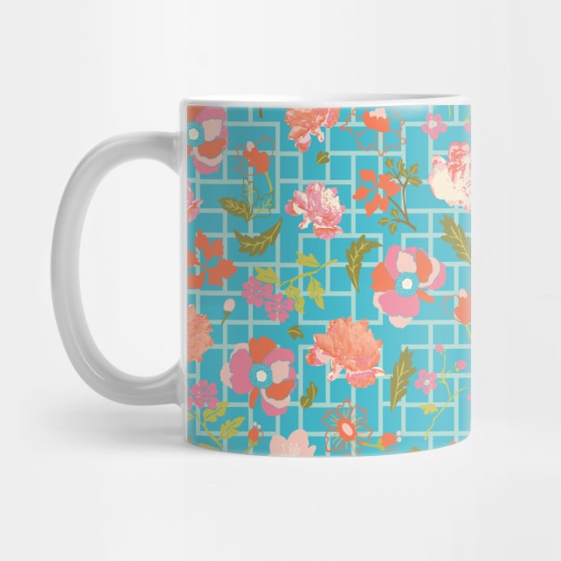 Floral Blue with Geometrics by Farissa